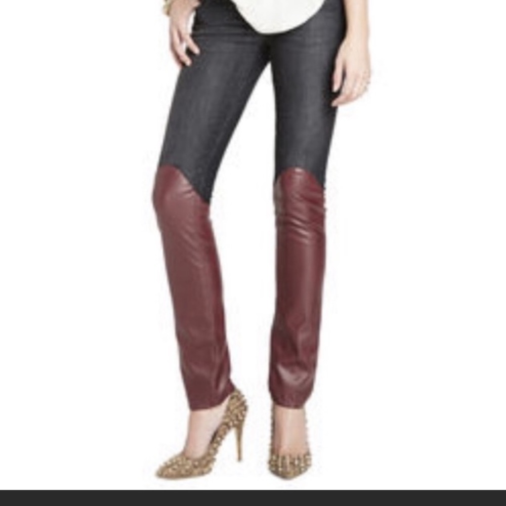 BCBG Jeans with leather bottom